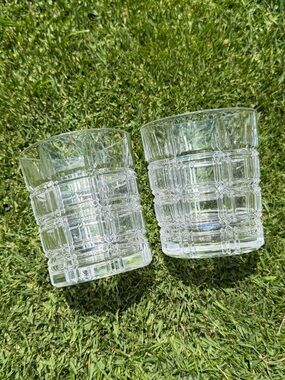 Marquis by Waterford Crystal Crosby Double Old Fashion 2-Piece Glass Set Plaid